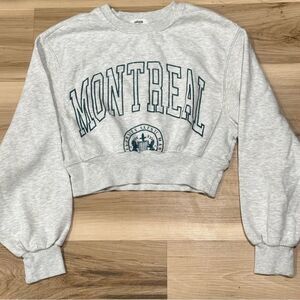 Garage Montreal Grey Cropped Crewneck Sweatshirt Women’s XS